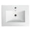 Comptoir de meuble-lavabo en céramique 24 po pour salle de bain - Lavabo blanc brillant seulement, P 24 po x l 18,3 po H 6,7 po, profondeur intérieure 4,72 po, épaisseur du lavabo de comptoir 0,81 po, profondeur-120658997