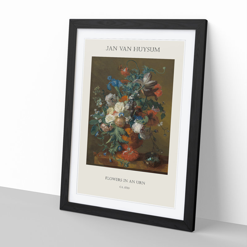 Still Life With Flowers Vol.7 by Jan Van Huysum - Single Picture Frame Print, 65cm H x 48cm W x 2cm D, Black Framed