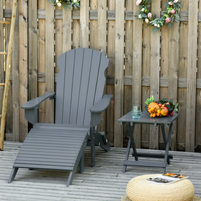 Nederland Foldable Outdoor Adirondack Set, White