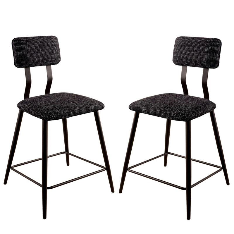Upholstered Counter Stool with Metal Frame