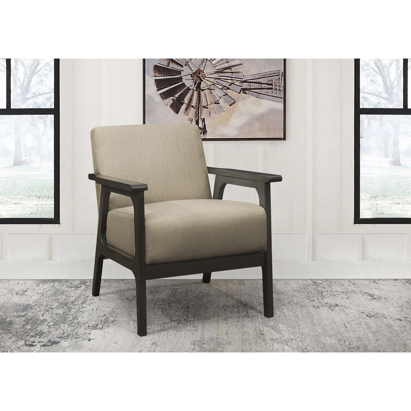 Chaise d'appoint rembourrée en tissu, Marron clair