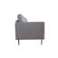 Canapé en lin gris clair avec siège à ressorts et pieds en métal durable Kyren, parfait pour une vie moderne et confortable.