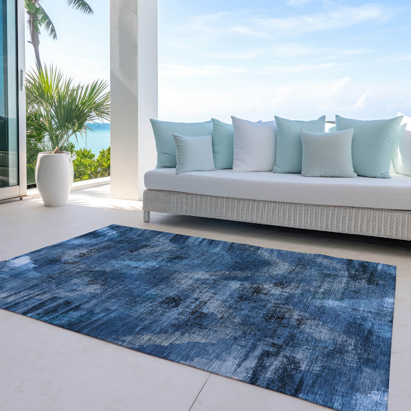 Malm Washable Chevron Indoor / Outdoor Rug, Rectangle 8' x 10'