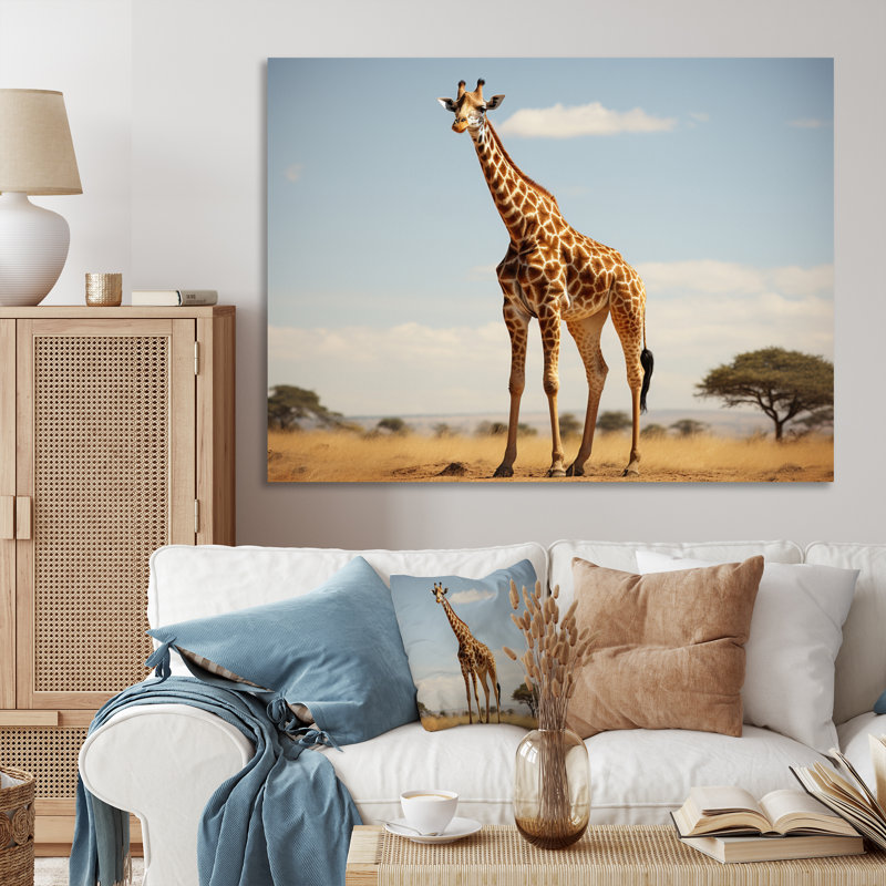" Giraffe Gentle Horizon ", Toile tendue, H 24 po x l 32 po x P 1 po
