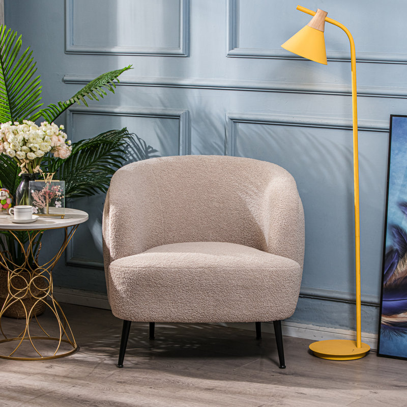 Chaise longue en métal Kestner, Tissu beige