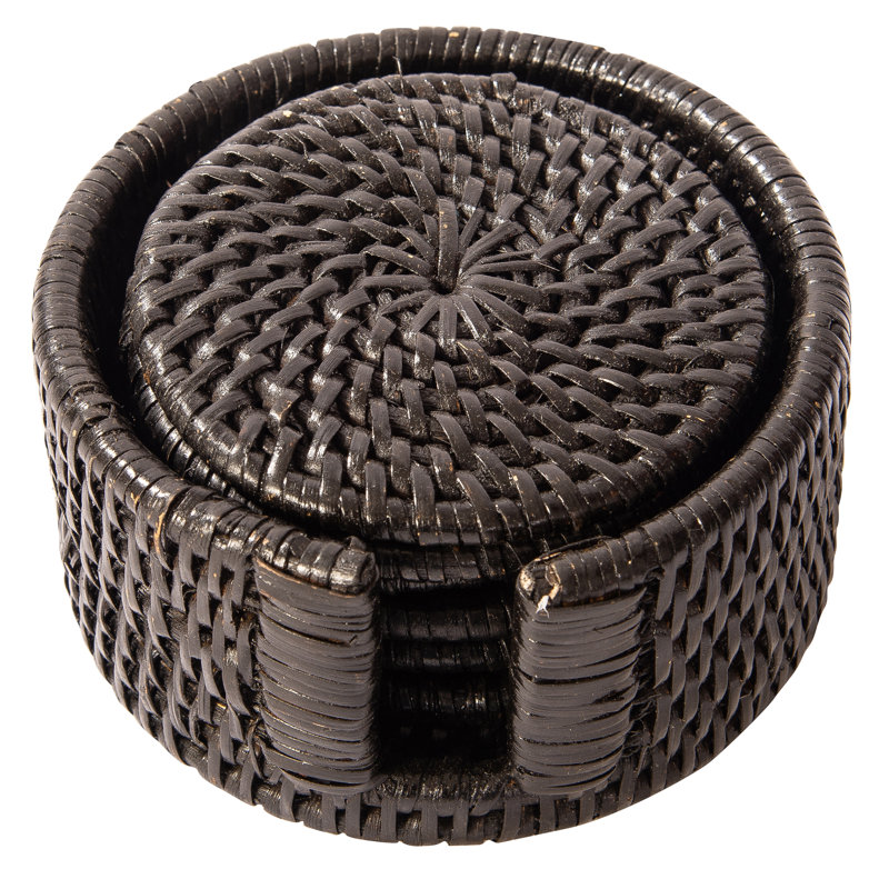 Camden Coaster Set with Holder, Noir Tudor