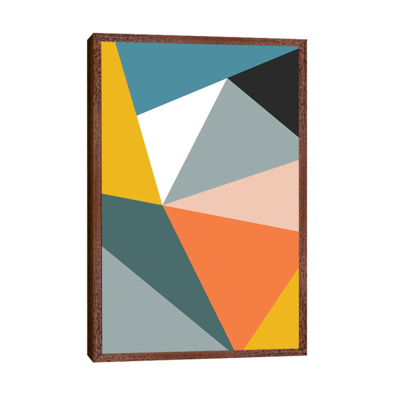 Modern Geometric XXXIII - Print on Canvas, Brown Framed, 66.04 cm H x 45.72 cm W