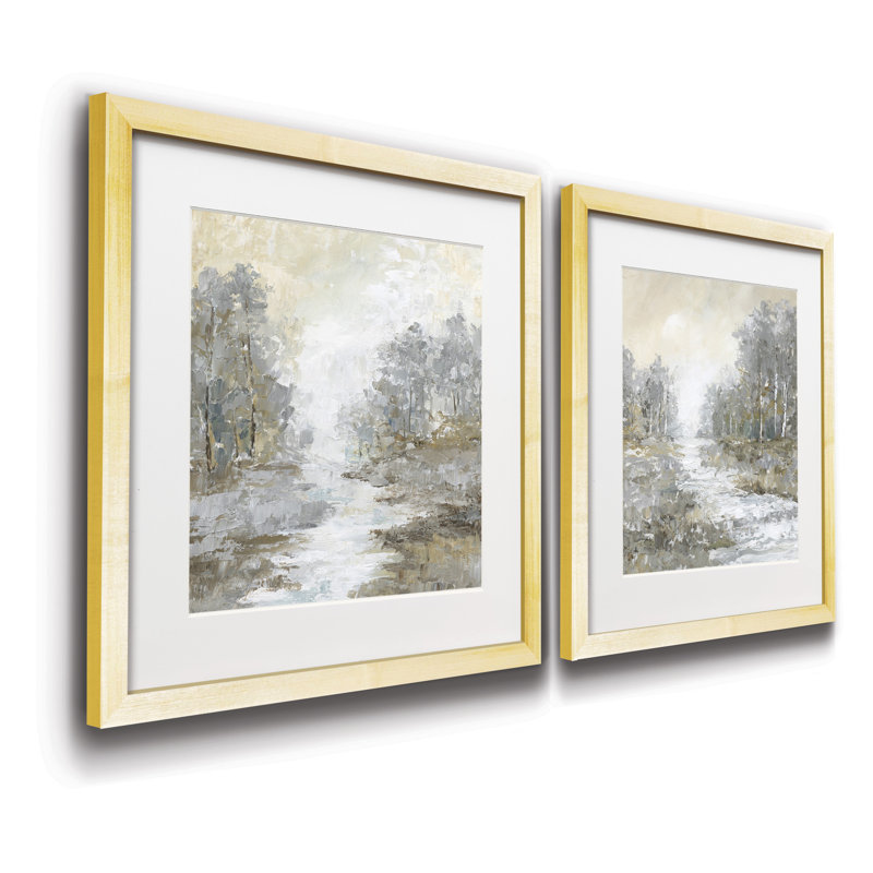 Babbling Brook I, ensemble de 2 reproductions d’art encadrées sur papier