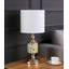 Lampe de table bohémienne en verre avec des couleurs vives et un design moderne