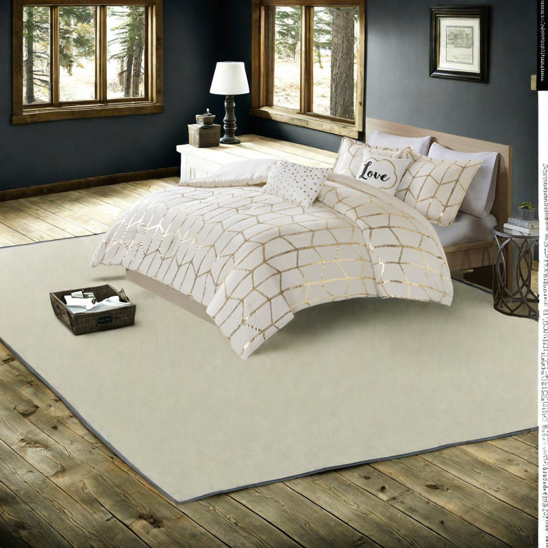 Ensembles de literie en microfibre douce, style simple TG métallique moderne