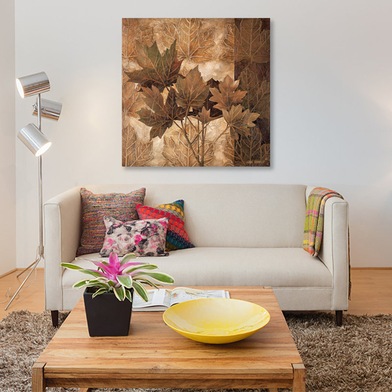 « leaf patterns ii », impression sur toile, H 37 po x l 37 po x P 1,5 po, Pas de tapis, Toile tendue