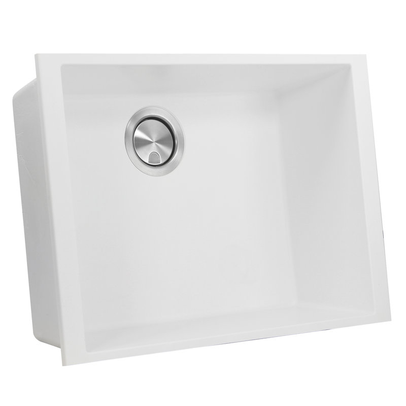 23.63'' L Single Basin Kitchen Sink, White