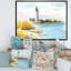 Phare sur un bord de mer lointain - Peinture sur toile-67353250-67353252