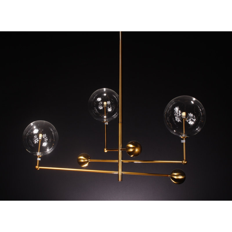 Lustre linéaire 3 lumières spoutnik modern Albany