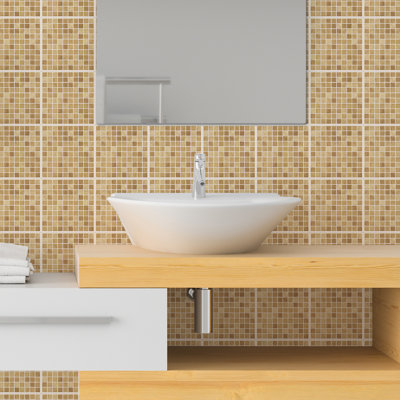Edip 15cm W x 15cm L Vinyl Peel and Stick Mosaic Tile