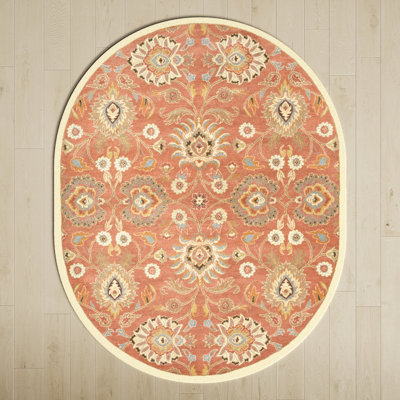 Arden Orange Hand-Tufted Wool Floral Rug