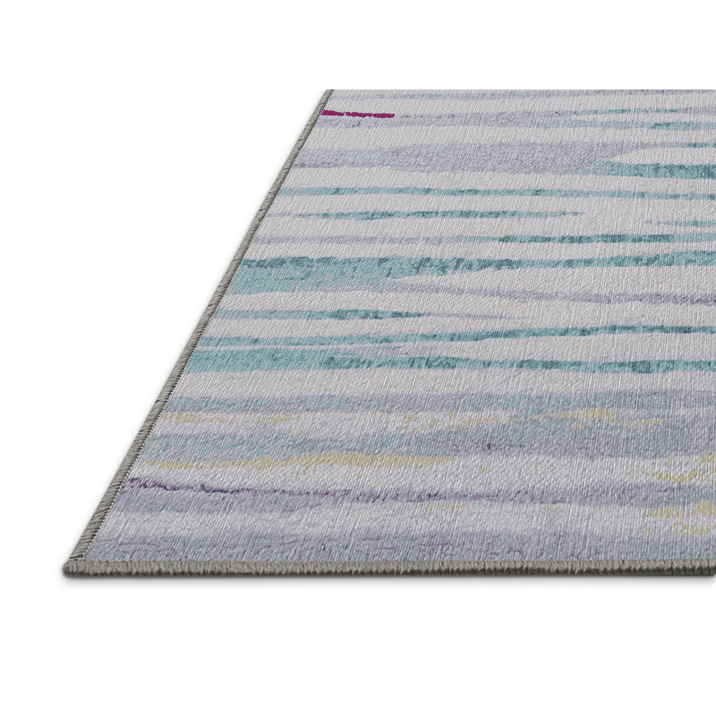 Machine Washable Gray Area Rug, Runner 2' x 5'