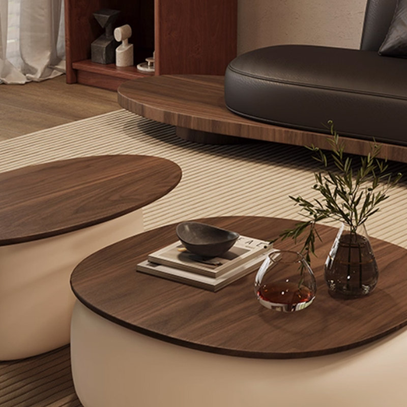Table basse rétro de style niche haut de gamme, Crème, crème