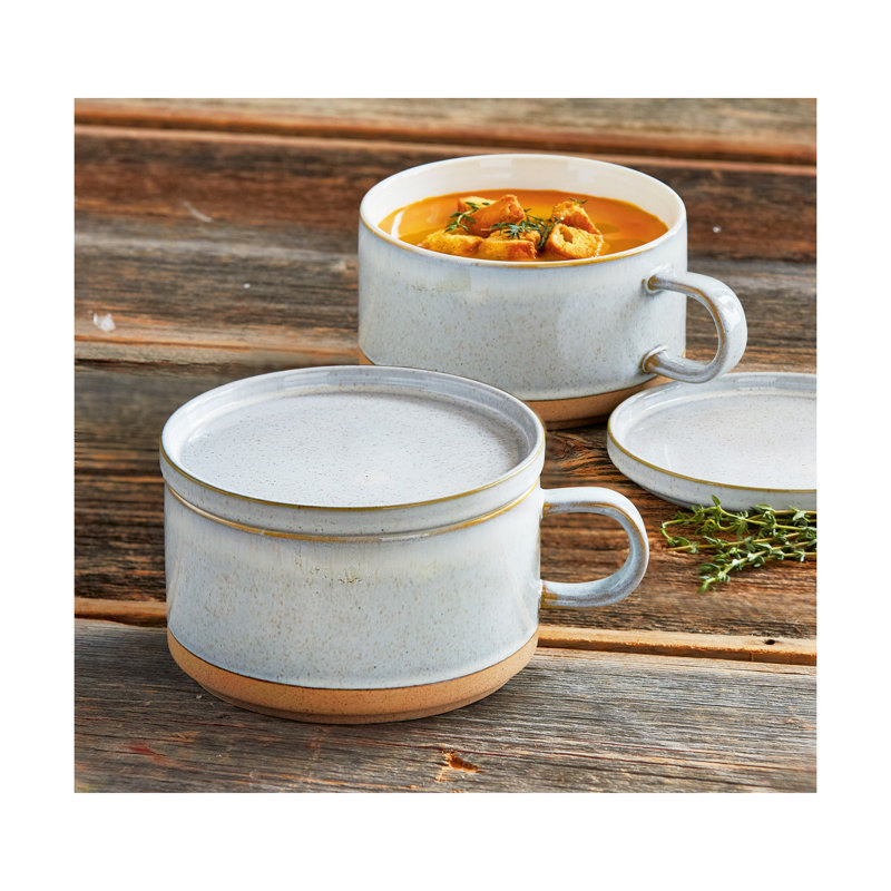 Tasse à soupe empilable avec couvercle, tasse à café et thé d'Ivanah