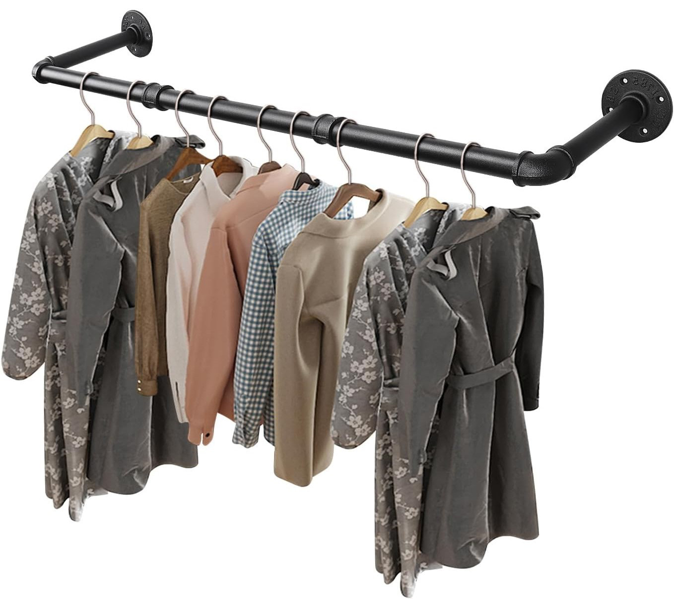 Williston Forge Junito Iron Adjustable Wall Mounted Clothes Rack | Wayfair