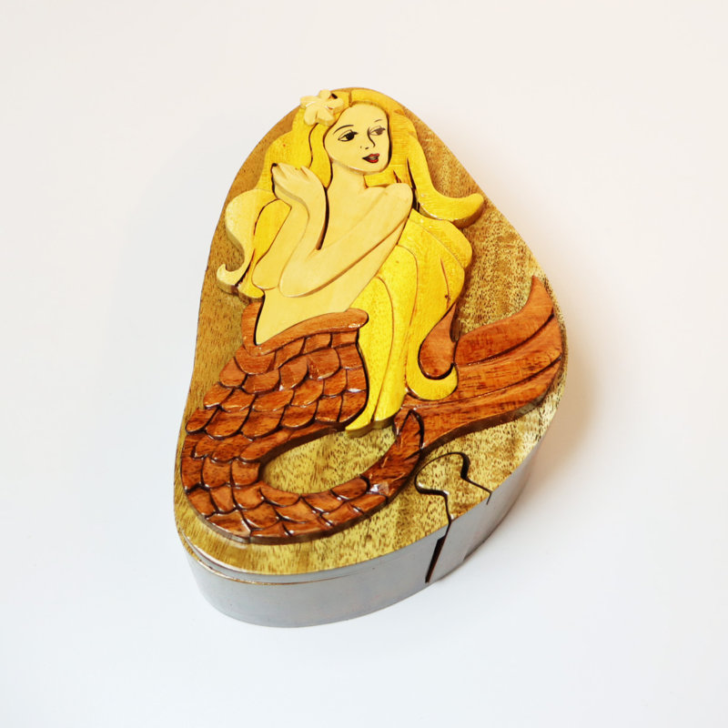 Boîte à casse-tête en bois Manars Intarsia