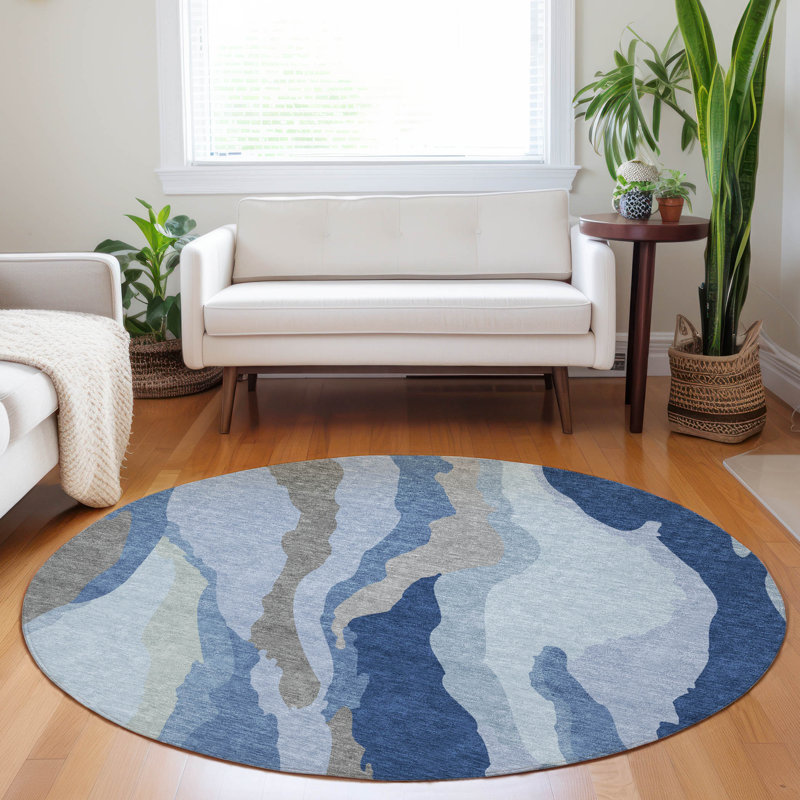 Tapis intérieur / extérieur bleu Petala , 3 pi x 5 pi