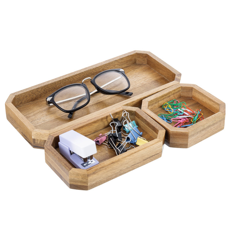 Solid Wood Desk Organiser 