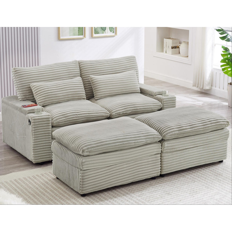 Canapé-lit modulaire à combinaison gratuite, Gris