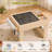 5-in-1 Kids Wooden Activity Desk, Convertible Play Table with Building Block Surface, Art Paper Roll, Chalkboard Top and Storage Shelf for Ages 3+