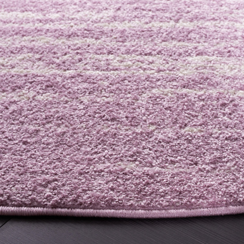 Bethlyn Ombre Cream/Purple Area Rug, Round 4'