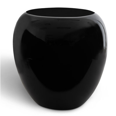River Stone Side Table, Gel Coat Black