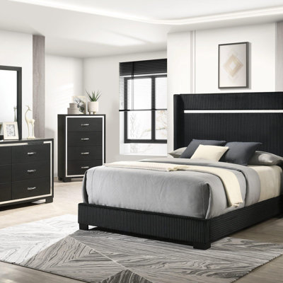 Contemporary Upholstered King Size Bed