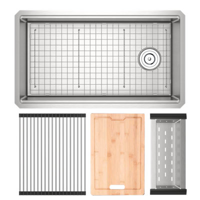 Évier de cuisine en acier inoxydable 33 po Cuminario avec accessoires haut de gamme