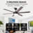 Vaczon 60" Modern Smart Large Ceiling Fan with Dimmable 3CCT LED Lights, 6-Speed Reversible DC Motor, Timer, Remote, and App Control-1673542287
