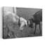 A Black & A White Goat Butting Heads Classic Retro Vintage Animal Landscape Wall Art-1802731745
