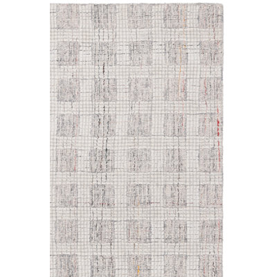 Ebony Hand Tufted Wool Pile Plaid Rug