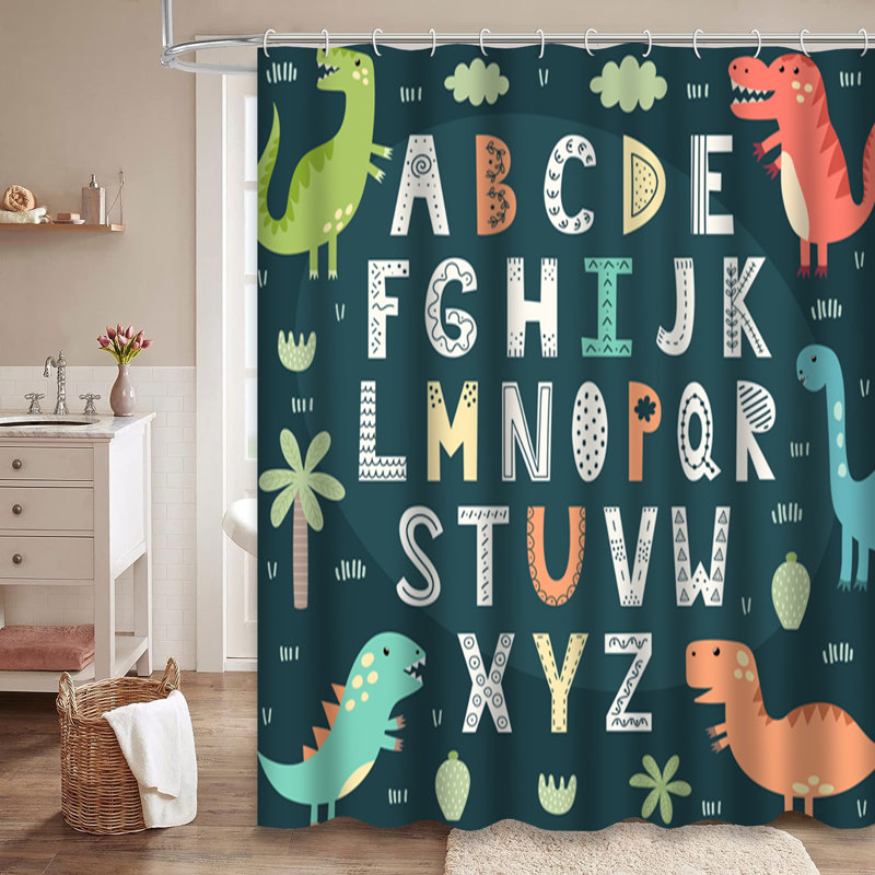 Rideau de douche amusant avec 12 crochets, L 72 po x l 78 po