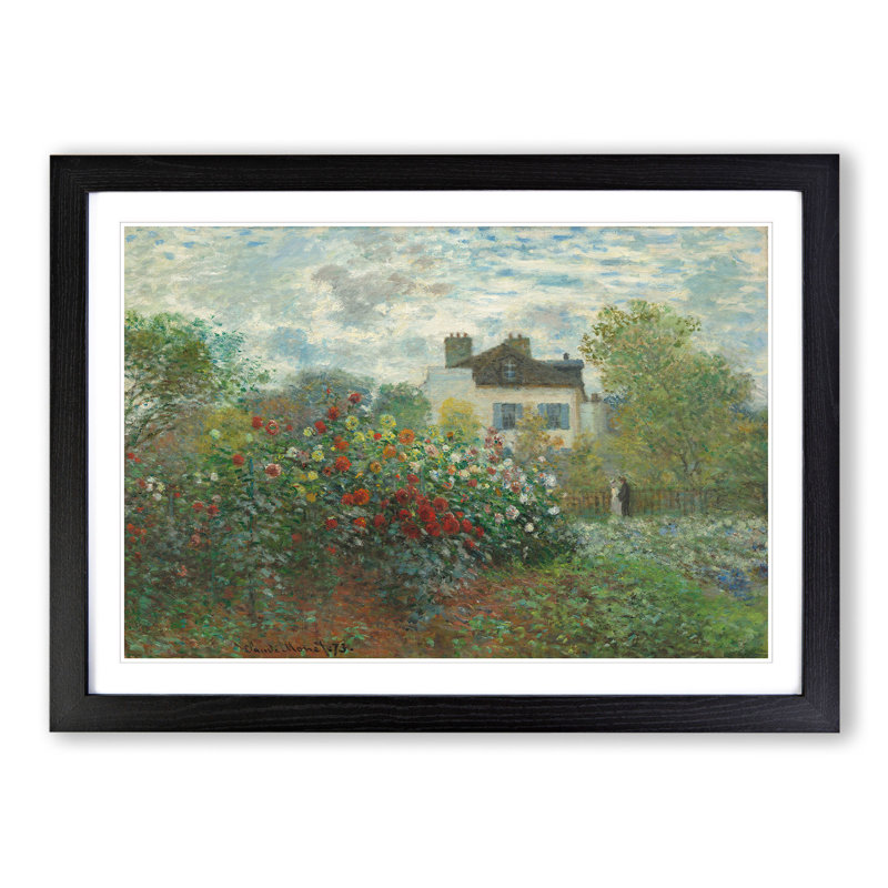 Artists Garden in Argenteuil by Claude Monet - Framed Print, 27cm H x 36cm W x 2cm D, Black