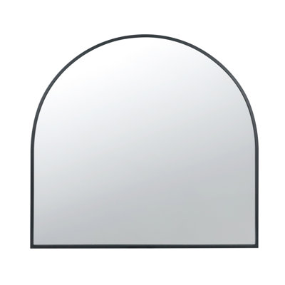 Miroir arqué en fer et cadre en métal, 33 po x 31 po, pour salle de bain, chambre à coucher, vestibule