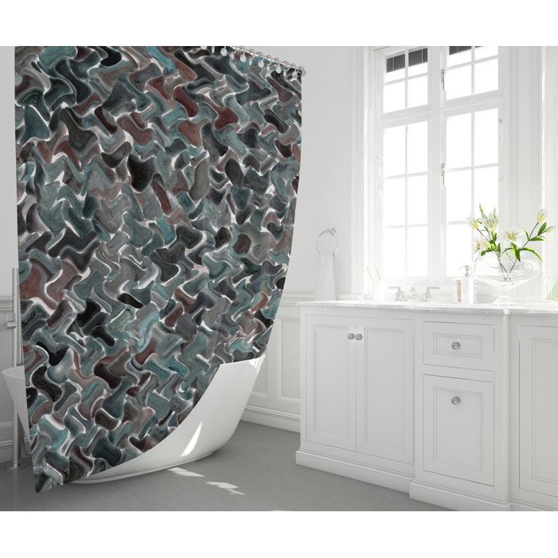Rideau de douche simple abstrait, H 72 po x l 70 po