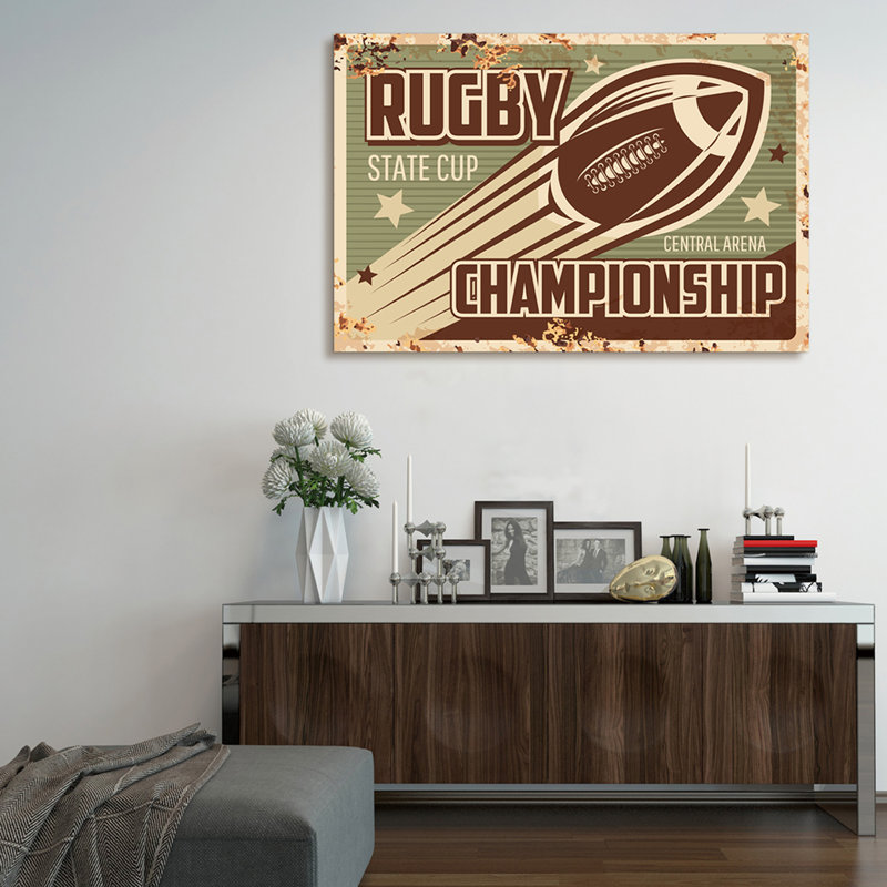 «Rugby Champion» sur, H 12 po x l 18 po