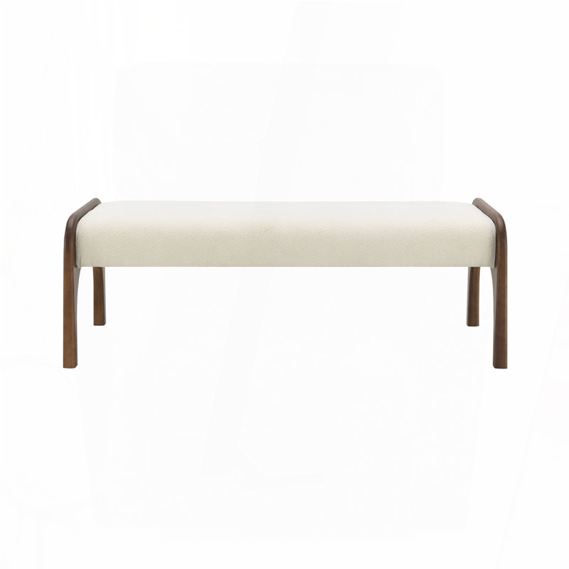 50.25 Inch Upholstered Long Bench, Beige