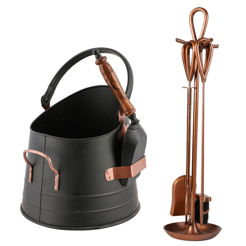 Derique Metal Fireplace Tool Set