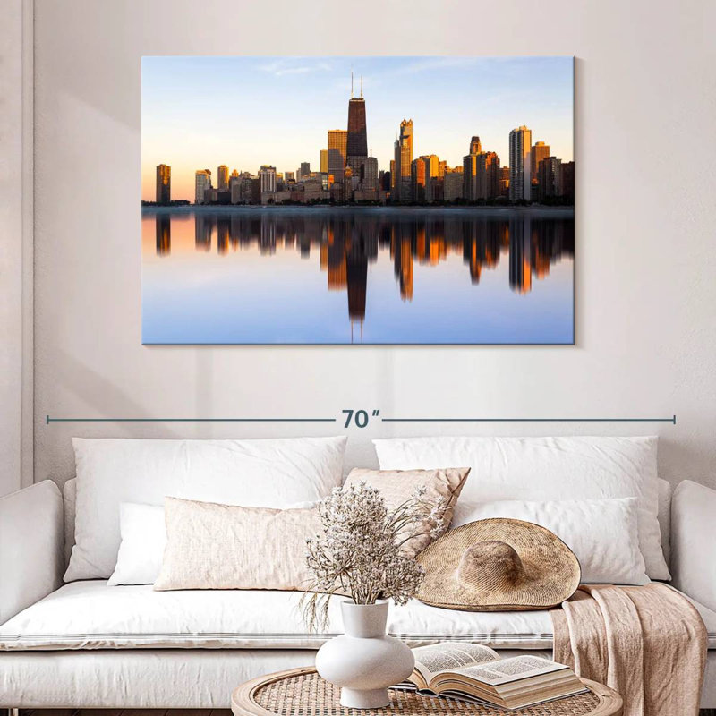 Sirci Chicago City Wispy Reflection, H 32 po x l 48 po