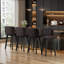 Tabouret de bar et de comptoir pivotant rembourré en bois massif (ensemble de 4)-718312387