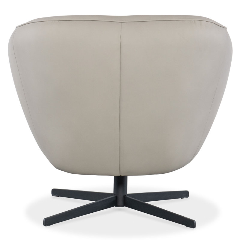 CC Swivel Armchair, Beige Genuine Leather