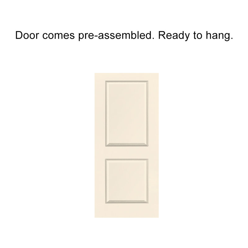 Beige Solid Core MDF Barn Door Kit with Matte Black Hardware