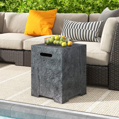  Propane Metal Tank Cover W/ Adjustable Foot Pad Cut-out Handle For Patio Garden