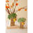  Ceramic Palm Tree Vases 10"H Multi Color Glazed Tropical Accent Set of 2