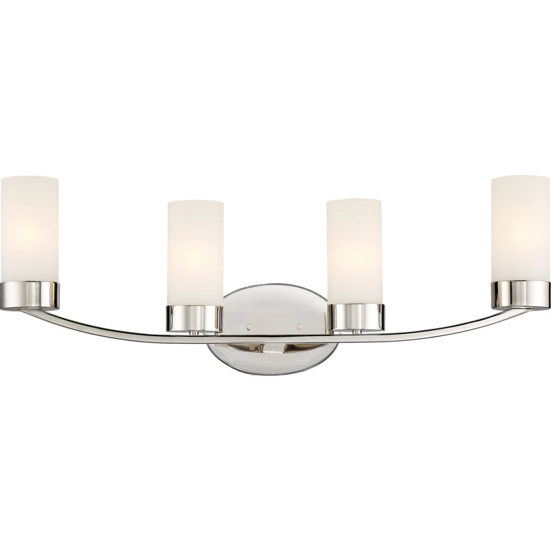 Éclairage de salle de bain à intensité variable 4 lumières Ashaan, Nickel poli